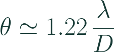 分解できる角度はおよそ1.22掛ける波長を口径で割った値